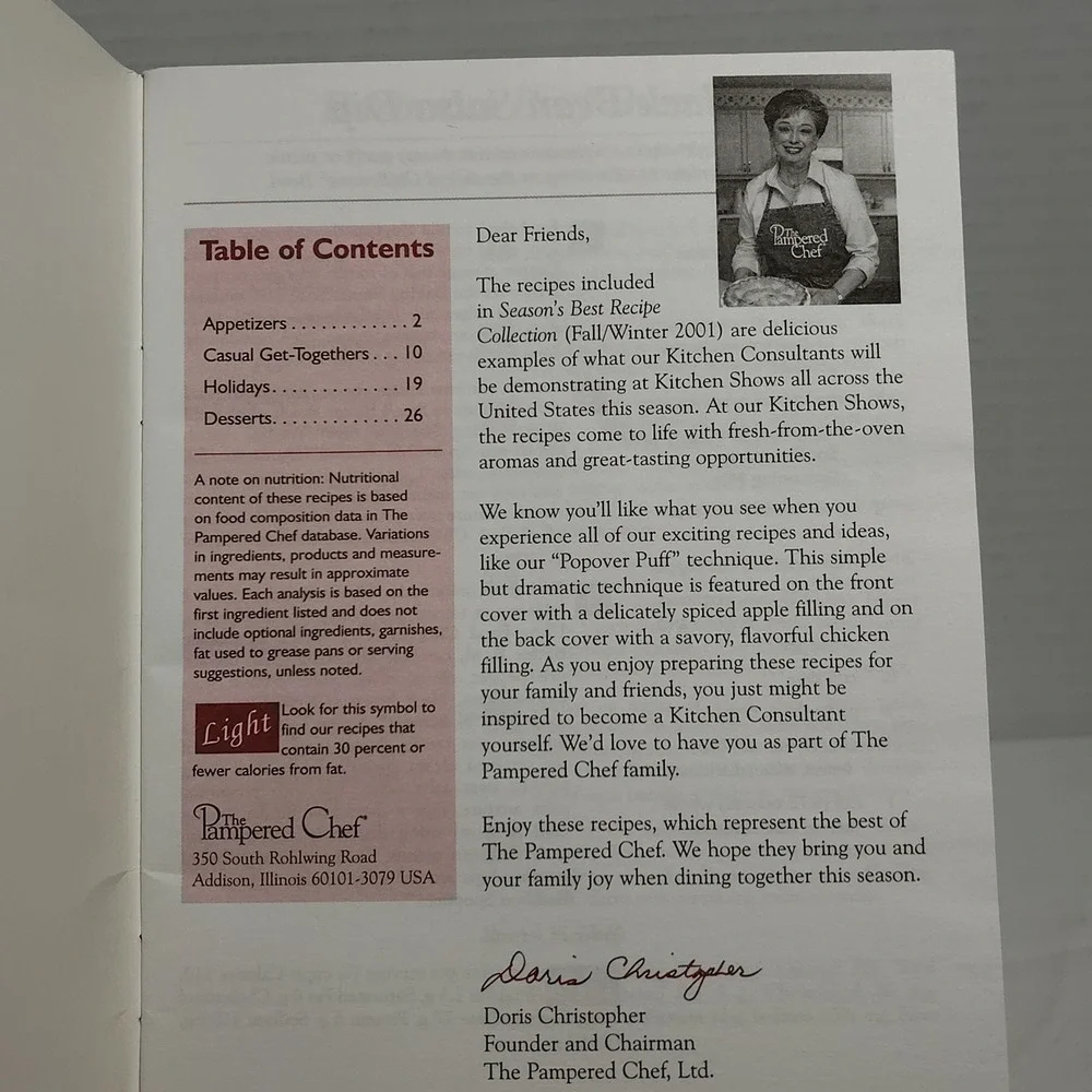 The Pampered Chef vintage cookbook
